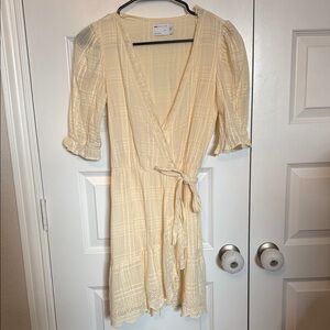 ASOS Soft Yelloe Plaid Cotton Mini Dress Sz 4